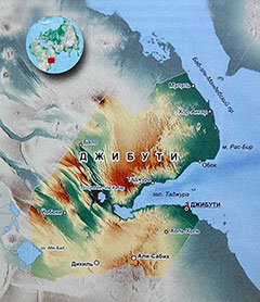 Карта Джибути с городами