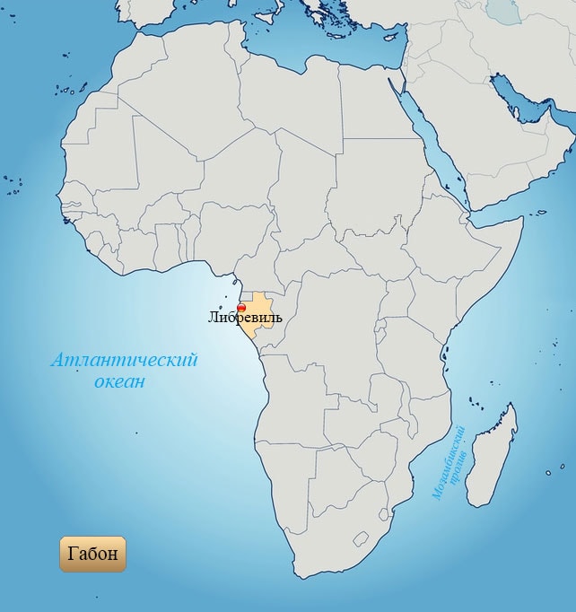 Габон: страна на карте Африки