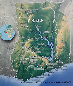 Карта Ганы с городами