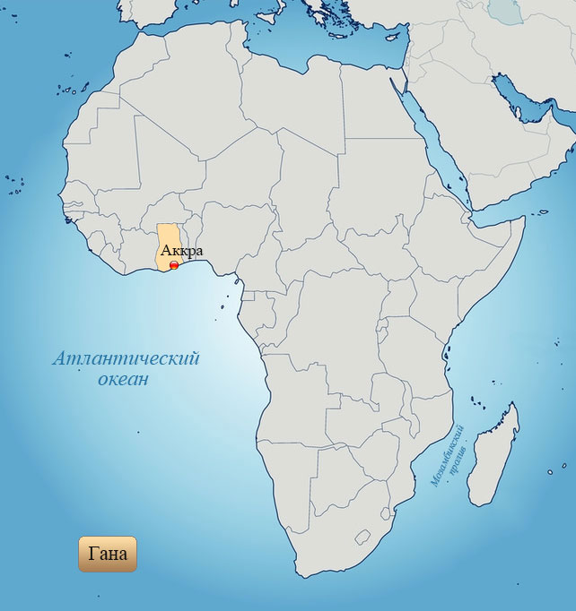 Гамбия: страна на карте Африки