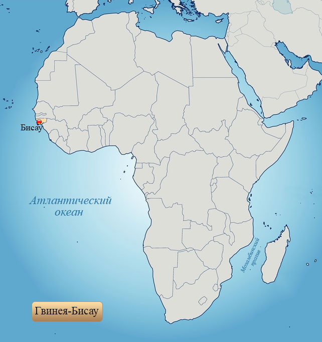 Гвинея-Бисау: страна на карте Африки