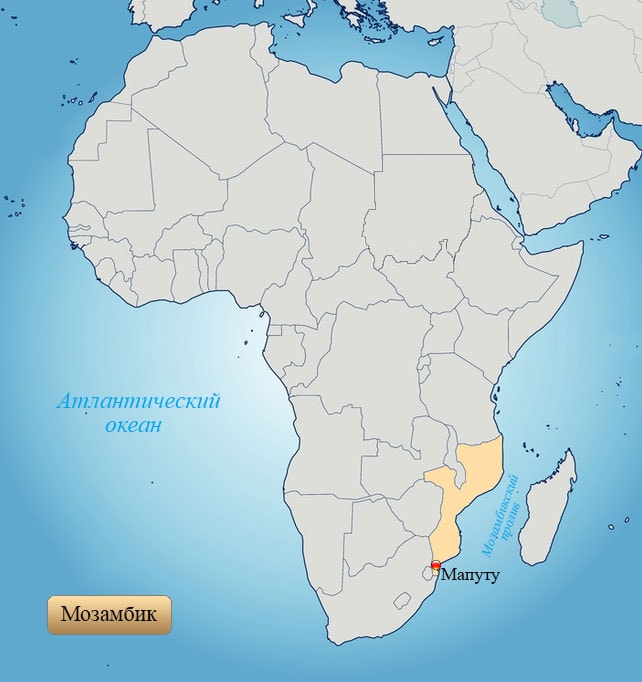 Мозамбик: страна на карте Африки