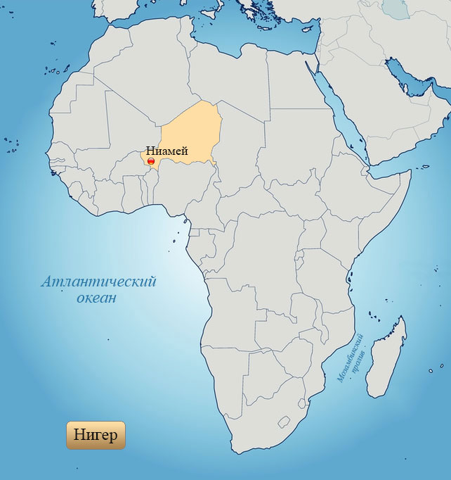 Нигер: страна на карте Африки