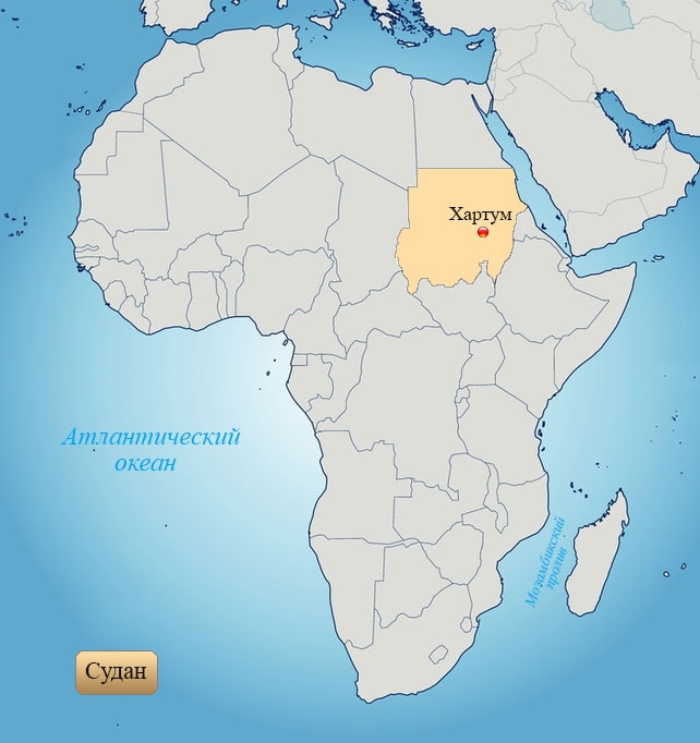 Судан: страна на карте Африки